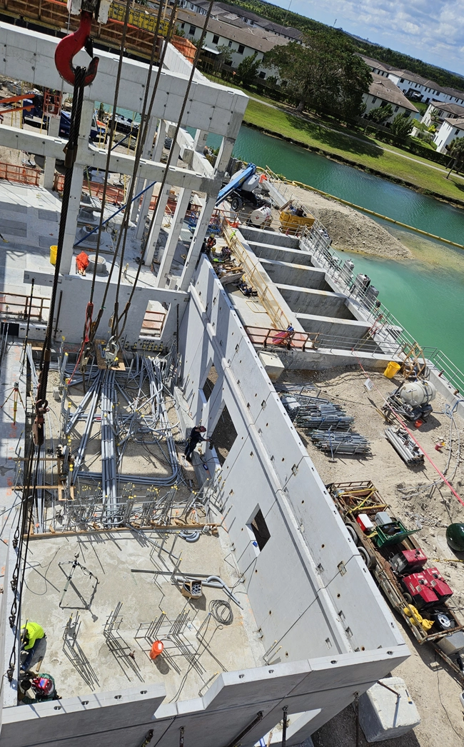 Concrete Erectors providing waterfront structural precast erection services across the United States
