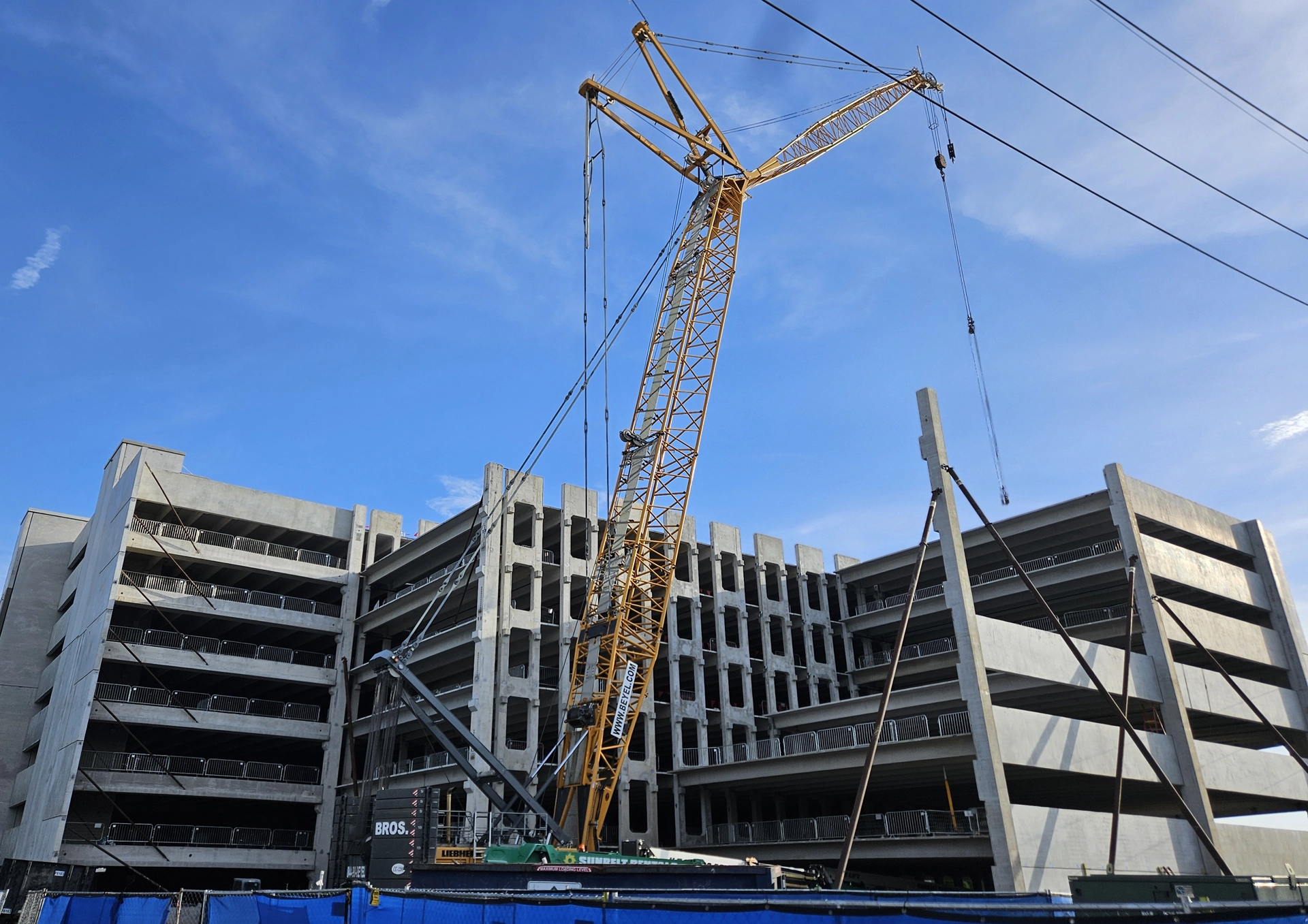 Precast concrete parking garage construction by Concrete Erectors, Inc