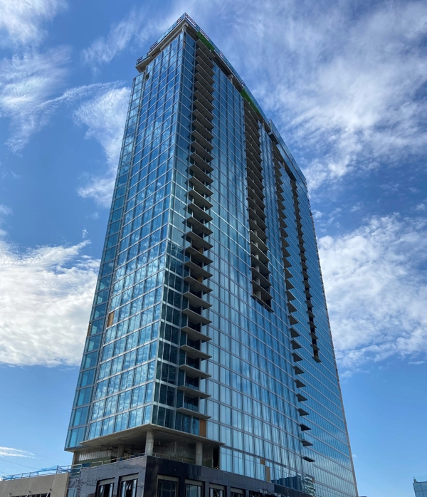 Structural precast concrete panels installed by Concrete Erectors, Inc. at Broadwest Garage