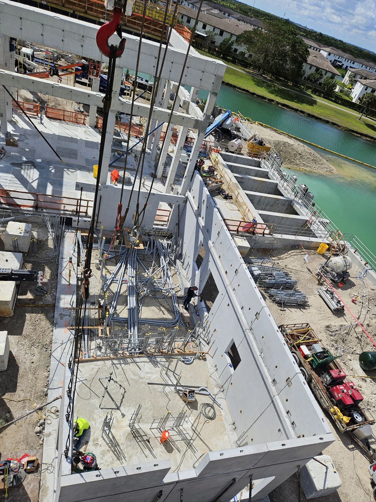 Waterfront high-rise building featuring structural concrete elements installed by Concrete Erectors, Inc